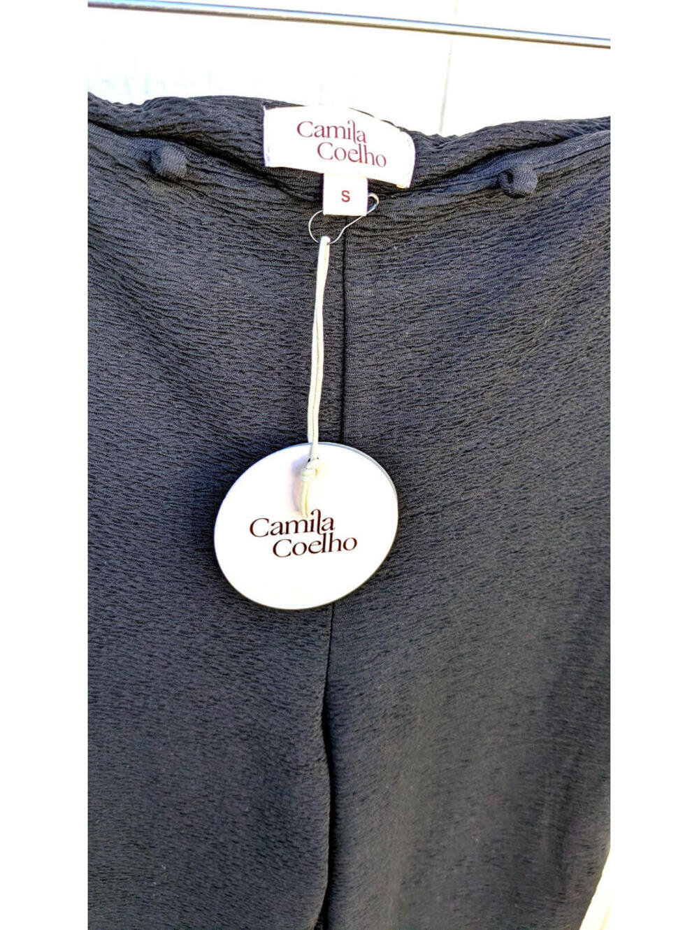 Camila Coelho Pull On pant trousers Black with Slits at bottom NWT NEW Sz Small - Picture 3 of 6